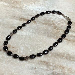 😍925 Silver & Onyx Necklace 18” 😍NWOT